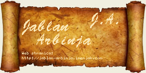Jablan Arbinja vizit kartica